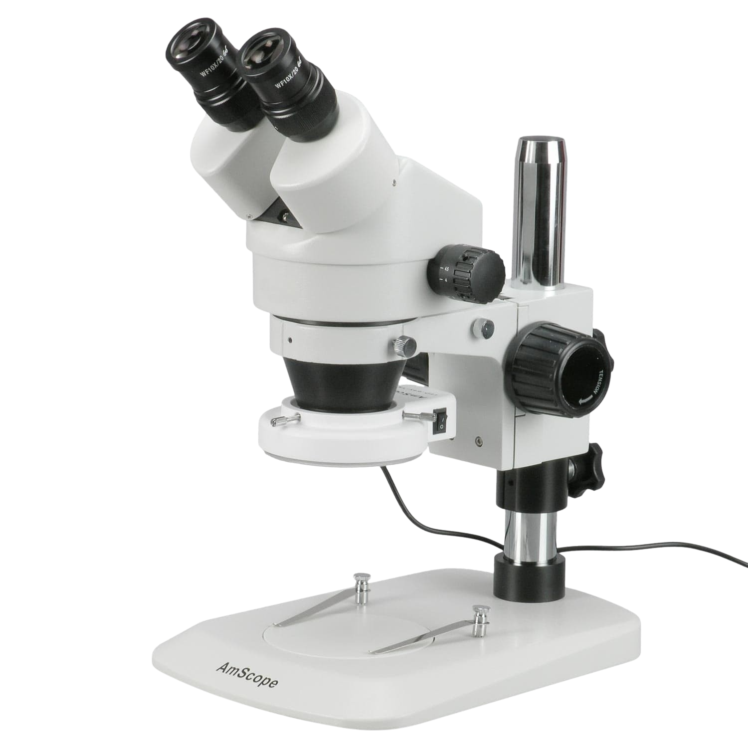 Amscope SM-1BN-64S 7X - 45X Inspection Dissecting Pillar Stand Zoom Stereo Microscope with 64 LED Light New