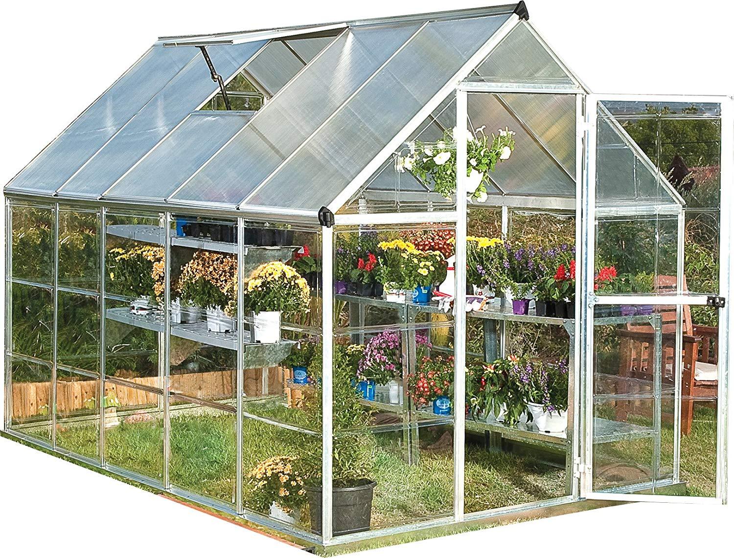 Palram HG5510 Hybrid 6 ft. W x 10 ft. D Greenhouse Grey New