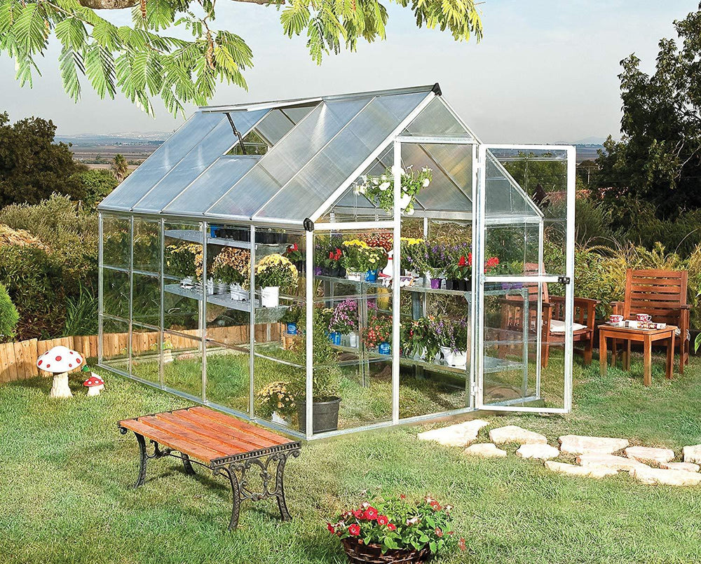 Palram HG5510 Hybrid 6 ft. W x 10 ft. D Greenhouse Grey New