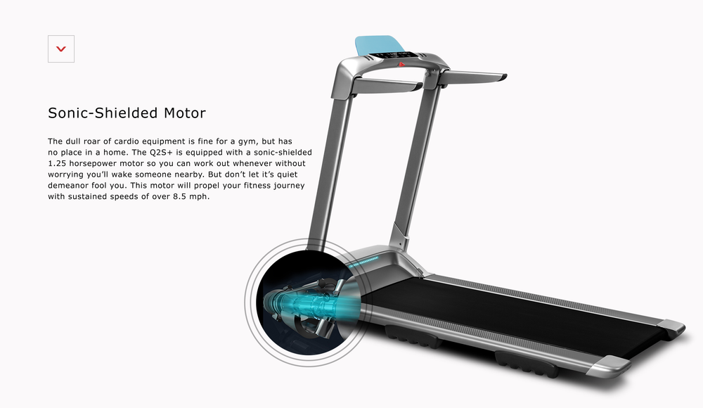 OVICX OS-TMILL-Q2S-PLUS Wide Platform Q2S+ Folding Treadmill with Bluetooth Connectivity New