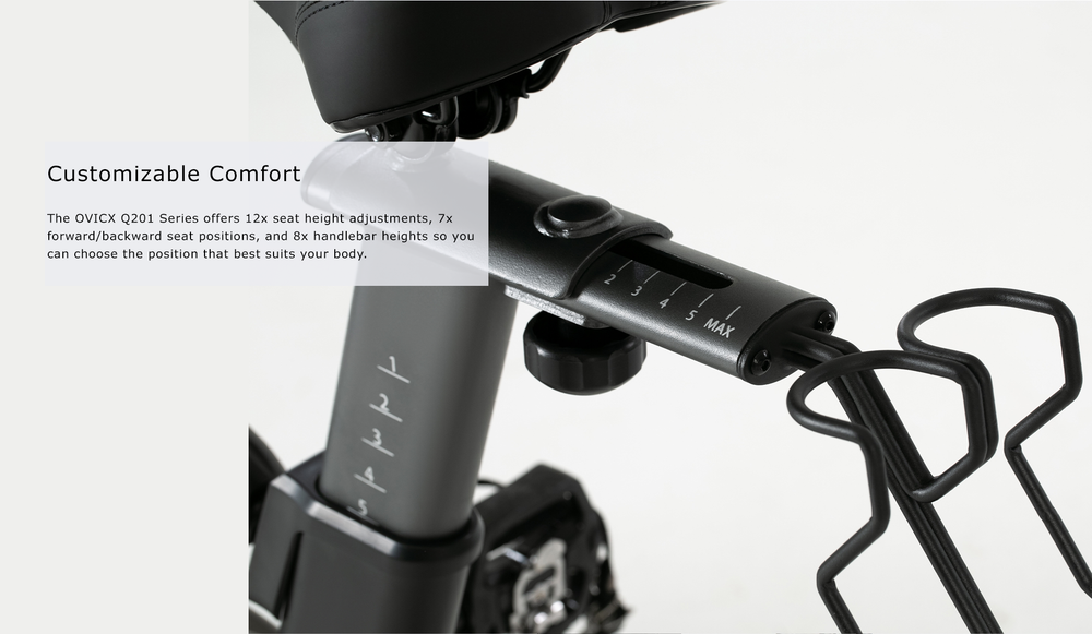 OVICX OS-EBIKE-Q201-X Stationary Exercise Bike with WIFI/Bluetooth Connectivity and Rotating Display New