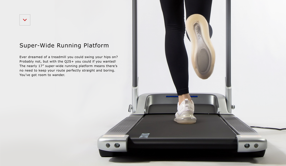 OVICX OS-TMILL-Q2S-PLUS Wide Platform Q2S+ Folding Treadmill with Bluetooth Connectivity New