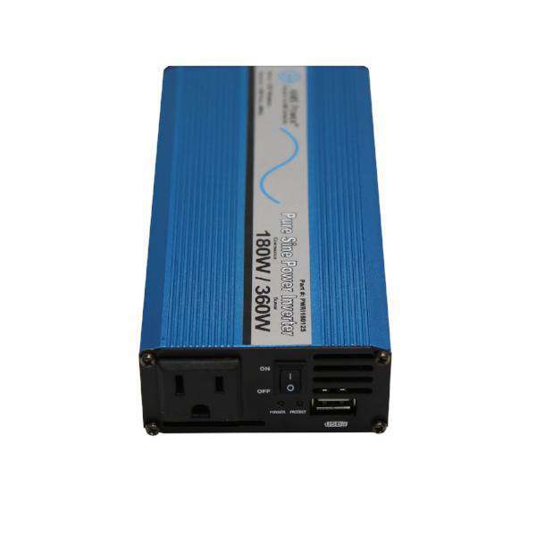 Aims Power PWRI18012S 180 Watt Pure Sine Power Inverter w/ USB Port New