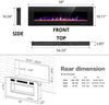 RW Flame 860C 750W-1500W 60 Inch Recessed and Wall Mounted Electric Fireplace With Remote Control Black New