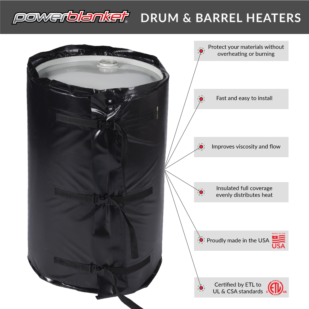 Powerblanket BH55RR-100 55 Gallon Insulated Drum Heater 100°F Fixed New