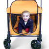 WonderFold Baby W4 Multi-Function Folding Quad Stroller Wagon with Removable Canopy and Seats Orange New