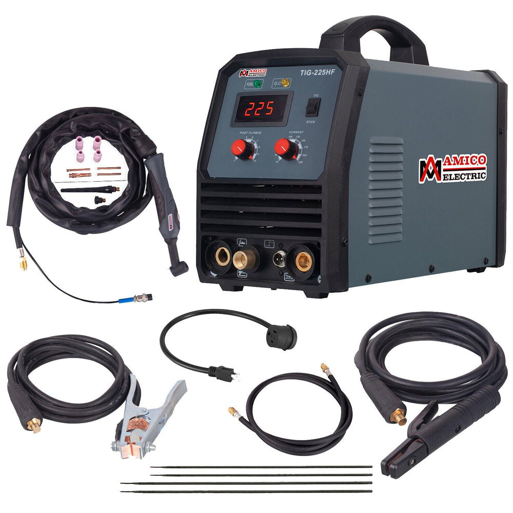 Amico Electric TIG-225HF 100-250V Wide Voltage 225 Amp HF-TIG Stick Arc DC Inverter Welder New