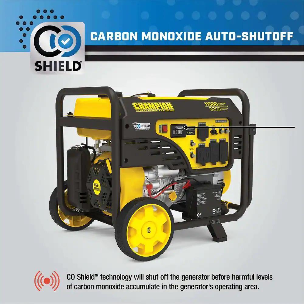 Champion 201110 9200W/11500W Generator Gas Electric Start CO Shield New