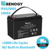 Renogy RBT100LFP12-BT-US 100Ah 12V Lithium Iron Phosphate Battery with Built-in Bluetooth BMS IP65 New