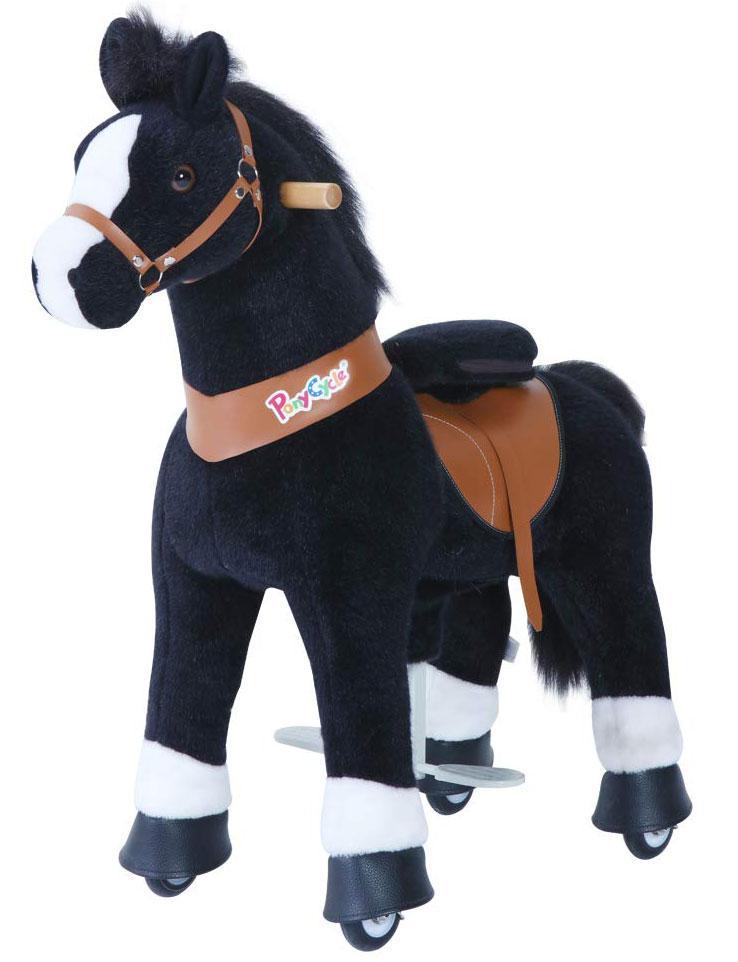 PonyCycle Vroom Rider U Series U326 Ride-On Pony Black With White Hooves Small New